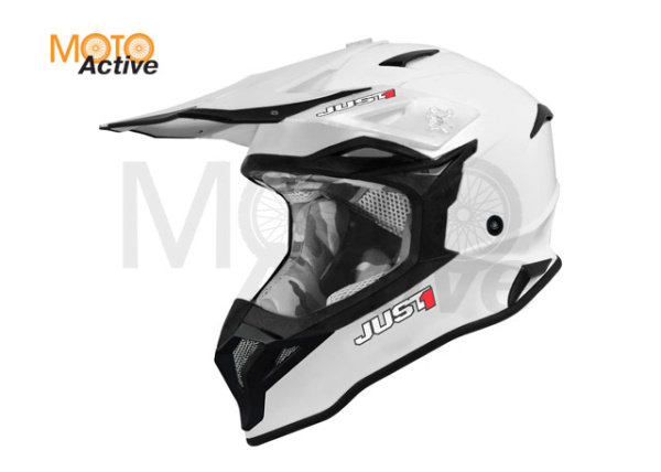 Шлем (кроссовый) JUST1 J39 SOLID, белый глянцевый